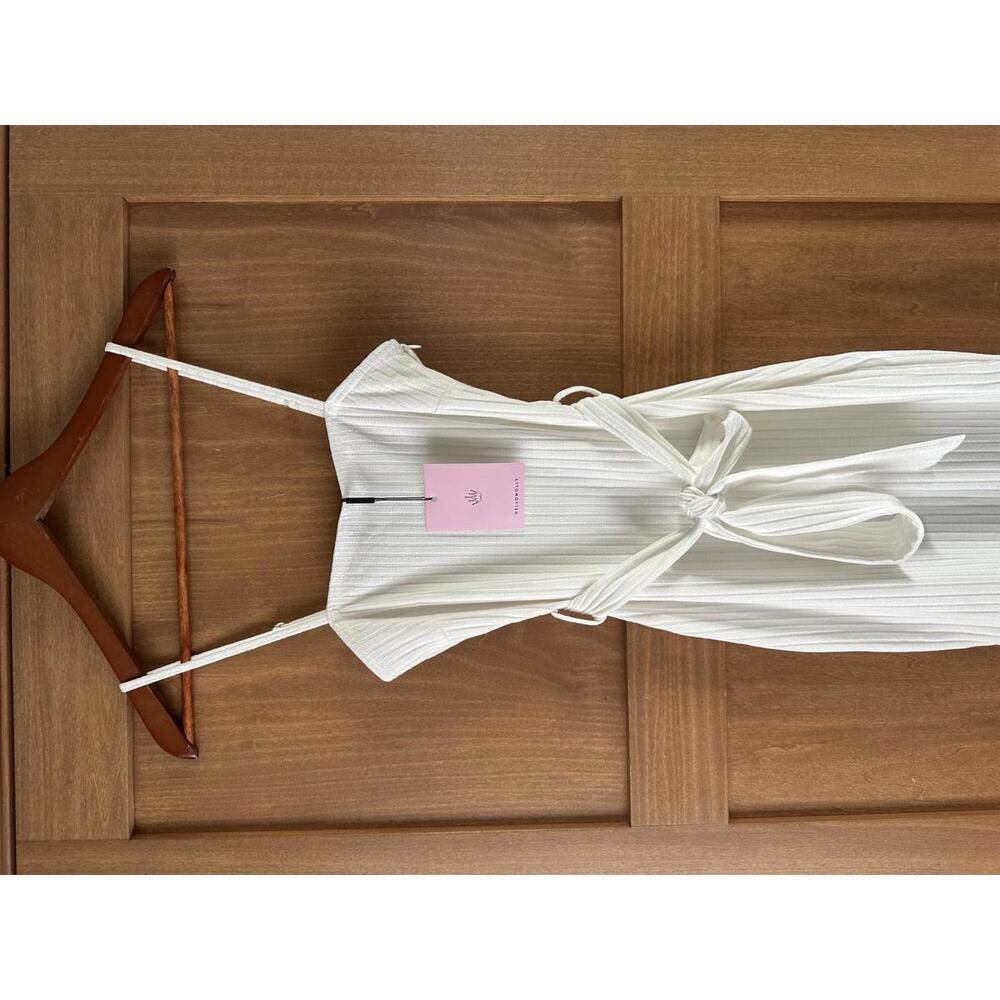 NWT Hello Molly Ways I Loved You Knit Midi Dress White Ribbed Women’s size 4 - Picture 4 of 15